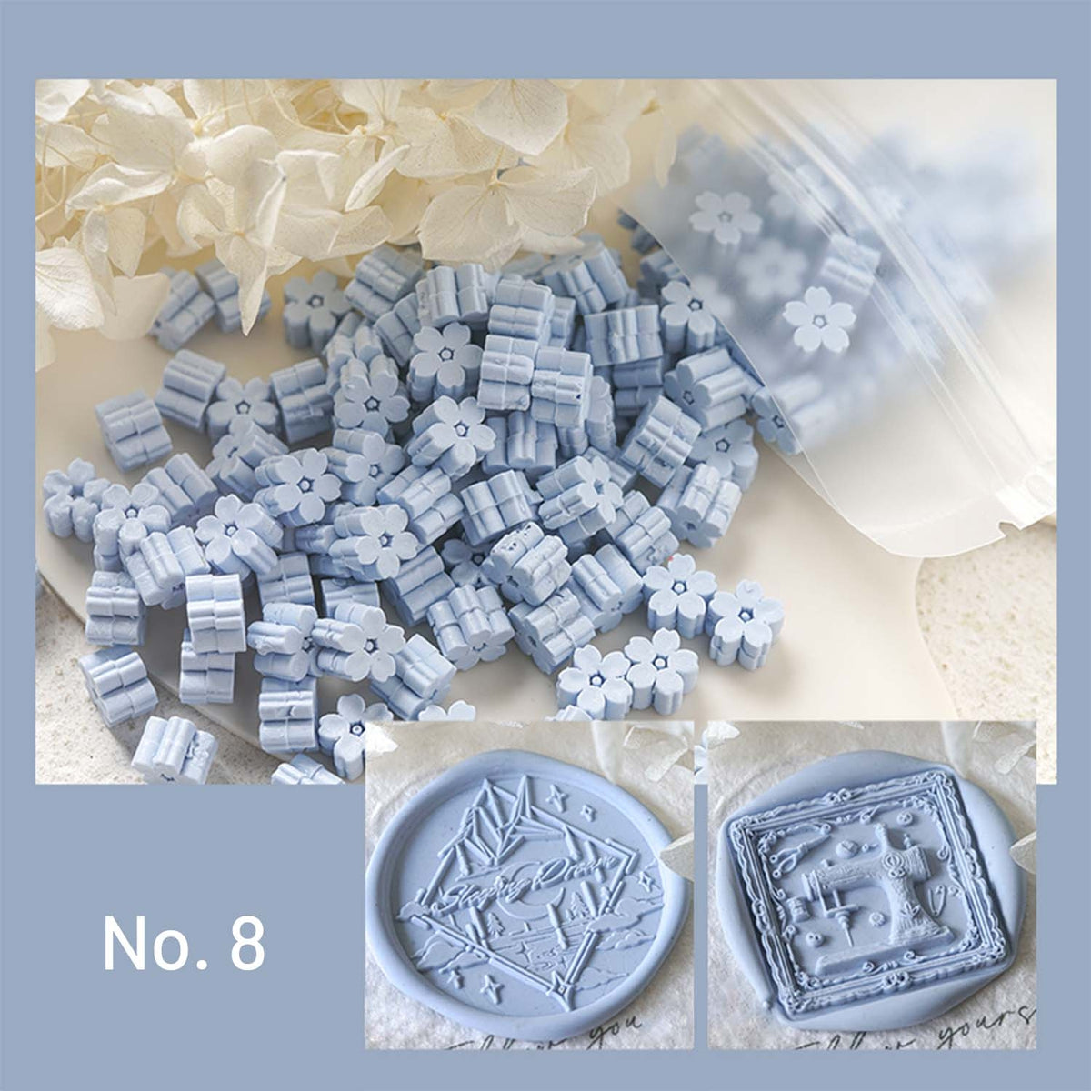 3D Matte Carved Wax Beads - Luxury Vintage Wax Seal KitNo. 8