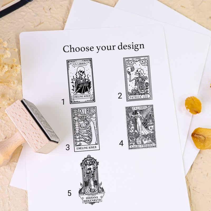 Custom Rectangle Character Series Book Wooden Rubber Stamps (5 Designs)1