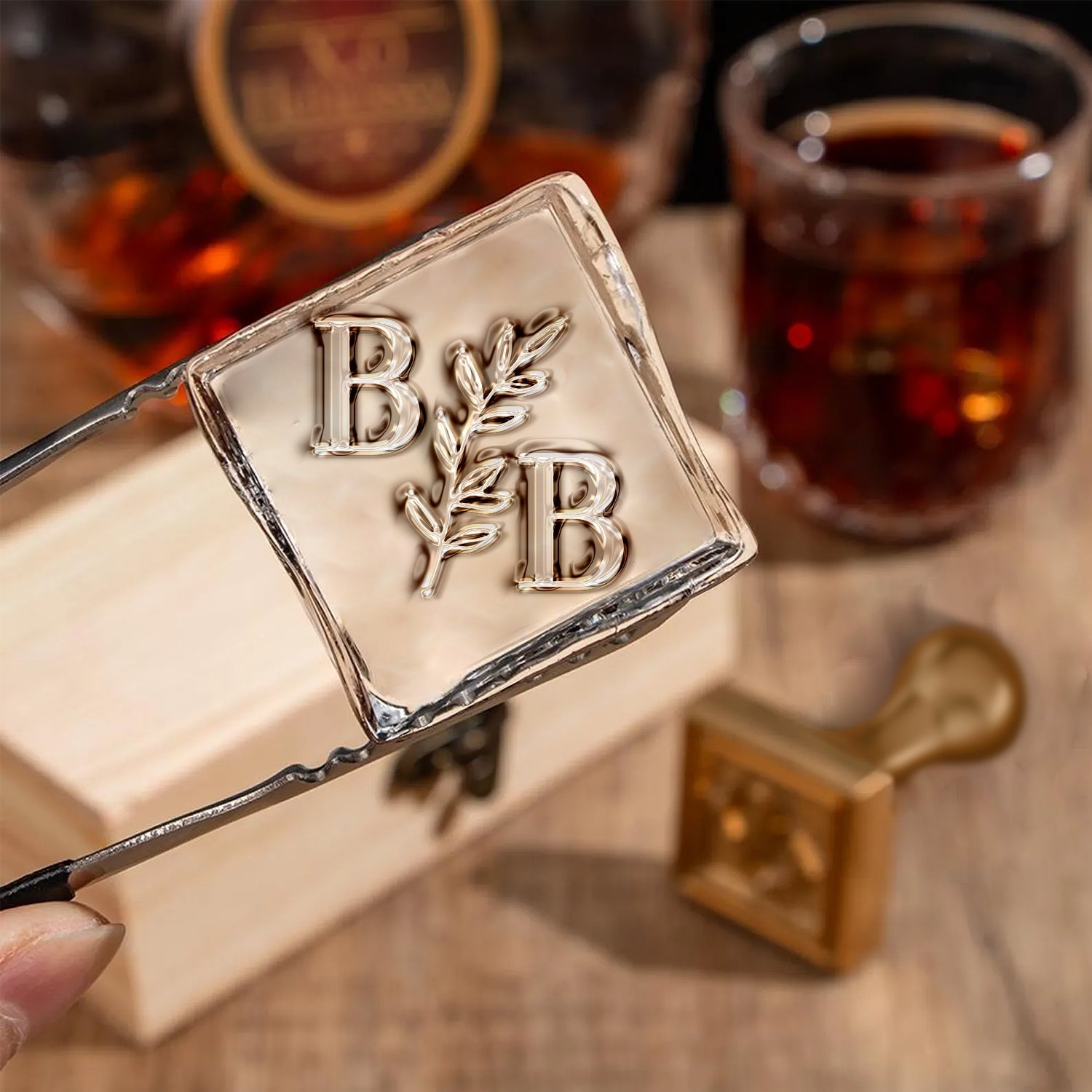 Branch Split Ice Stamp | Organic Monogram for Mixology & Planning ...