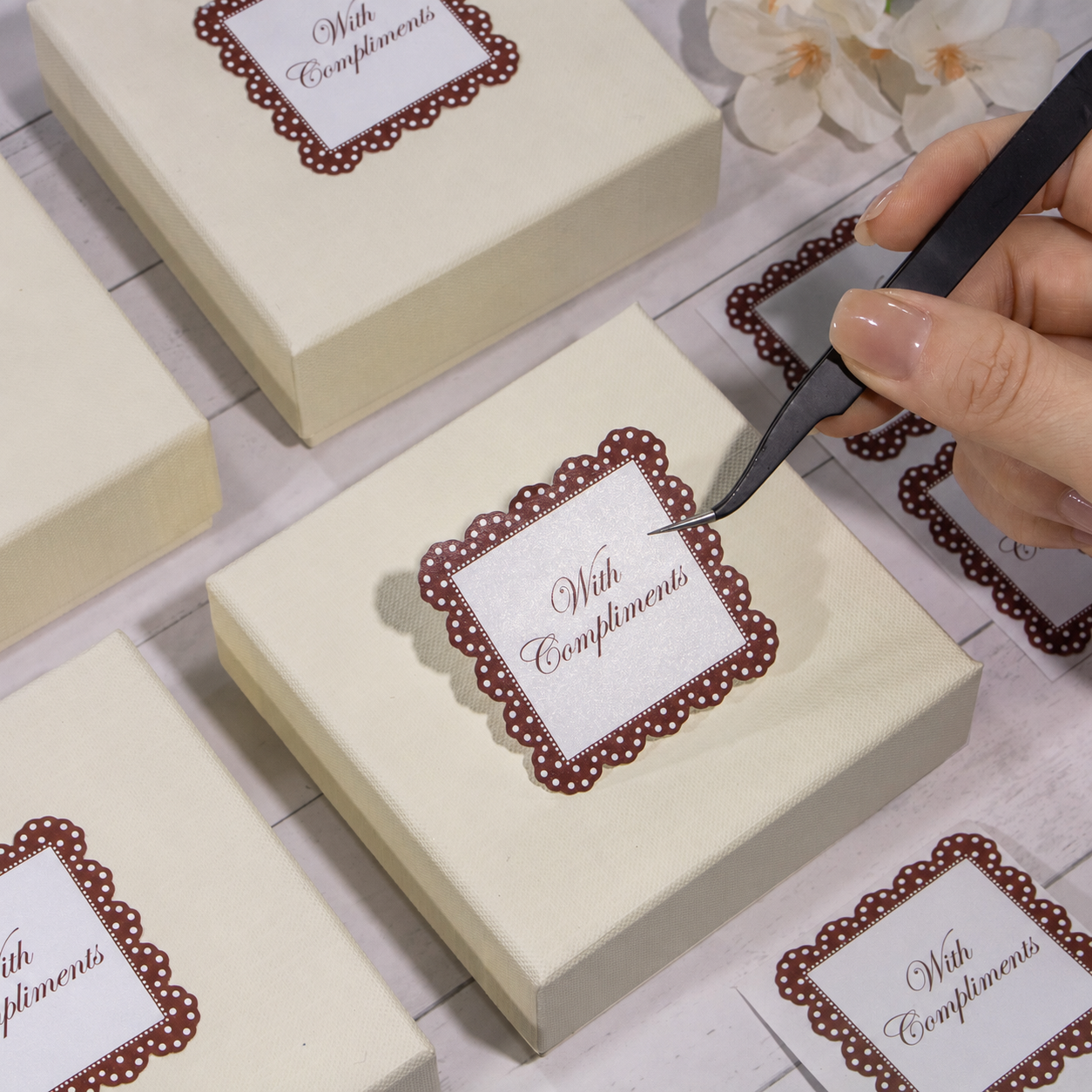 Personalisiert Perlglanz Logo Sticker26
