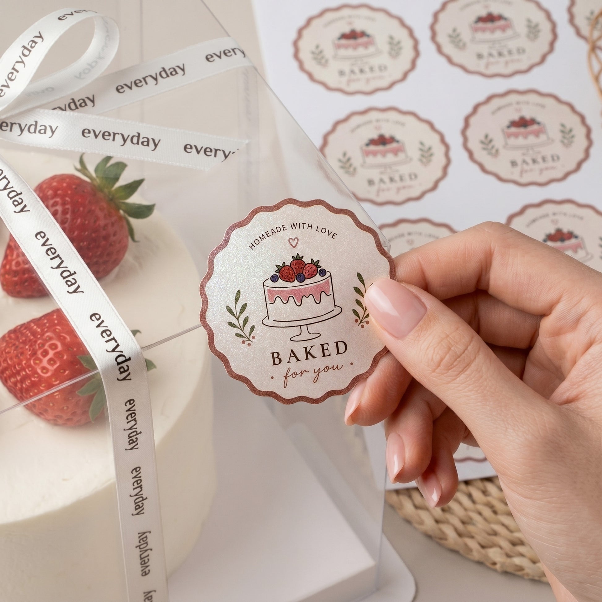 Personalisierte Perlglanz Logo Sticker7