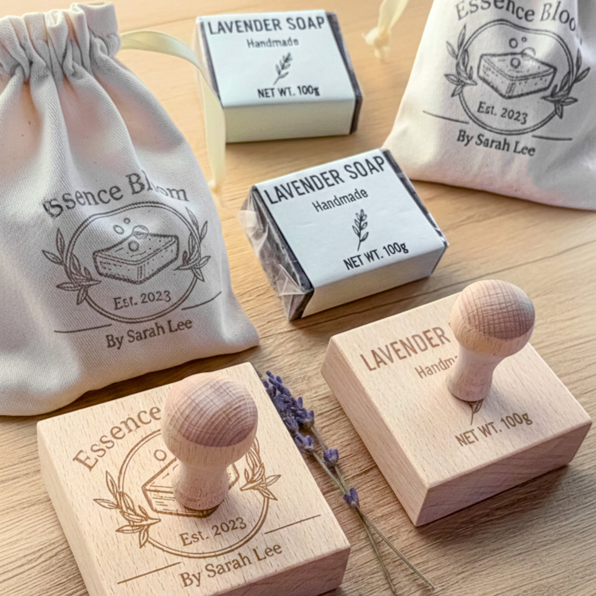 Custom Wooden Rubber Stamps for Business & Crafts with Your Logo : Artwork3