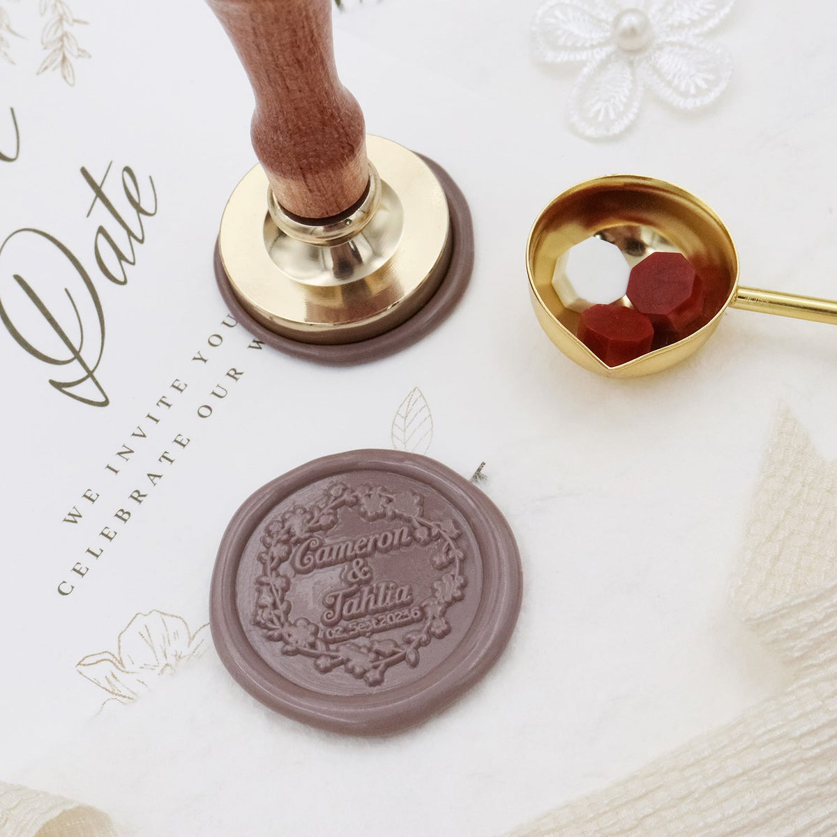 Stamprints Custom Wedding Wax Seal Stamp 3